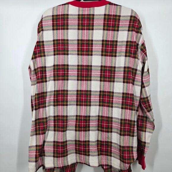 Hanna Anderson Adult Men’s XXL Christmas Plaid Pajama Set Flannel Red - Picture 4 of 8